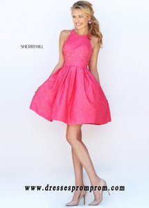 Simple Cheap Sherri Hill 50293 Sleeveless Pleated Embossed Mini Dress