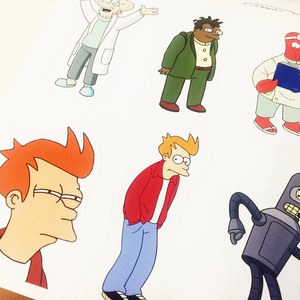 Футурама (Futurama). Лист виниловых наклеек А4
