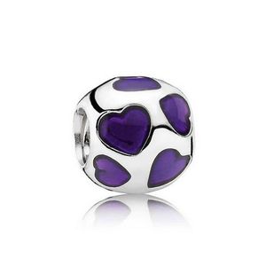 PANDORA Violet Love You Purple Enamel Charm