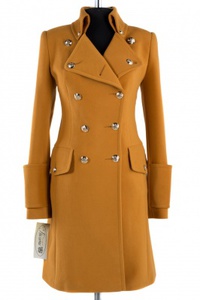 Пальто женское демисезонное Кашемир Горчичный