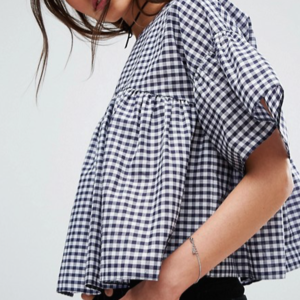 ASOS Smock Top in Gingham