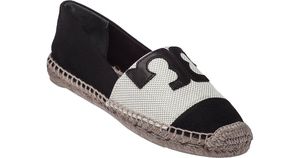 Tory burch Veranda Leather Espadrilles in Black