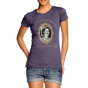 Twisted Envy Women's God Bless Queen Elizabeth Ii T-Shirt