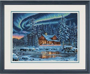 Вышивка "Северное сияние/Aurora Cabin"