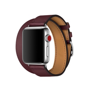 Часики Apple Watch Series 3 Apple Watch Hermès: ремешок Double Tour из кожи Swift цвета Bordeaux