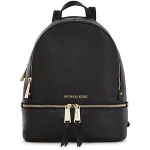 michael kors black silver backpack