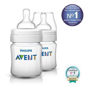Бутылочка для кормления Philips AVENT 125 мл 2 шт. (соска с потоком для новорожденного)