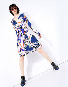 Emilio Pucci Montagne Print Jersey Wrap Dress