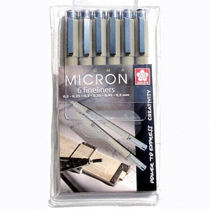 набор капиллярных ручек "Pigma Micron", 6 шт.