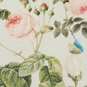 Жоржет шелковый (розовый сад на молочном)