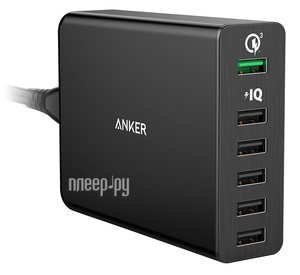 Зарядное устройство Anker PowerPort+ 6 60W 12А Quick Charge 3.0