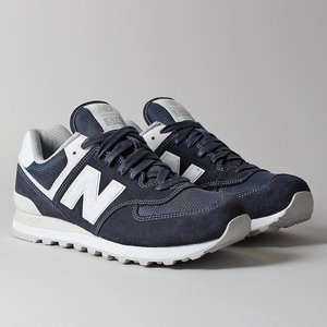 NEW BALANCE NAVY/WHITE 574 TRAINERS