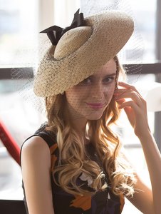 awesome straw veil bow hat