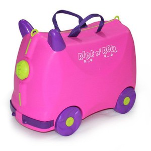 Детский чемодан-тележка ярко-розовый