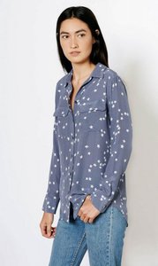 EQUIPMENT SLIM SIGNATURE SILK SHIRT BLUESTONE STAR PRINT