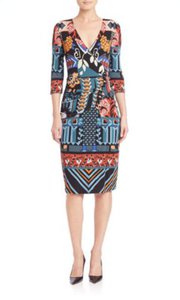 Emilio Pucci Blue Geometric Printed Jersey Mini Dress