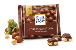 ritter sport Цельный лесной орех (молочный шоколад)