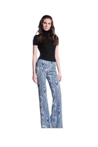 Emilio Pucci Grey Multicolored Printed Jersey Flared Pants