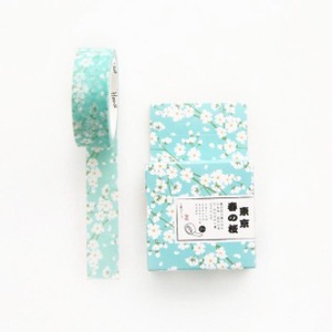blue flowers wash tape