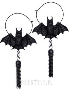 "ORIENTAL BAT BLACK" hoop earrings