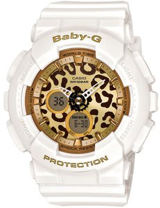 Baby-G BA-120LP-7A2 Leopard Pattern White/Gold