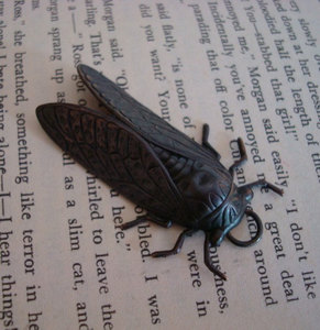 Gothic Rare Dark Cicada Bug Necklace Supply