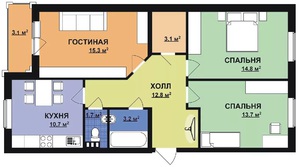 Квартиру с удобной планировкой, квадратными комнатами, балконом, качественно построенную