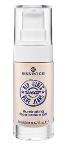 Essence Hip girls wear blue jeans illuminating face cream gel