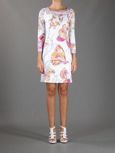 EMILIO PUCCI Butterfly Print Mini Dress White