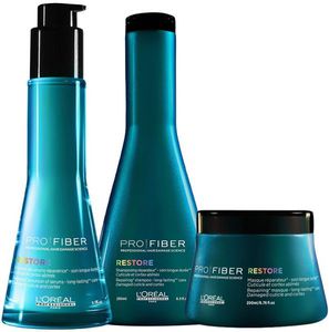 Loreal Pro Fiber Kit Restore Shampoo Mask Leave-in Treatment