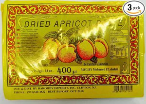 Dried Apricot Fruit Paste Sheet 3 pk