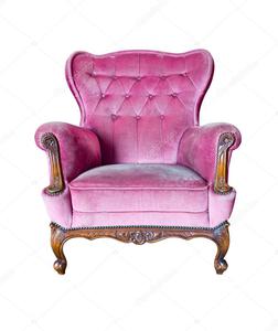 Розовое винтажное кресло