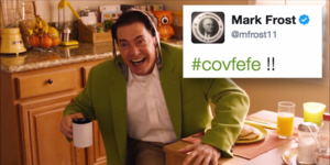 Кружка с надписью covfefe