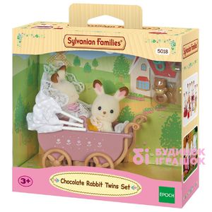 Игровой набор Крольчата двойняшки в детской коляске Sylvanian Families