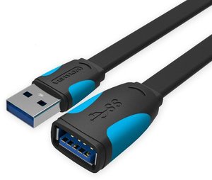 Кабель-удлинитель VENTION USB 3.0 AM/AF, плоский, 1 м