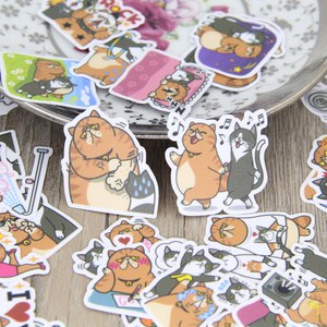 40pcs Cute Fat Cat Stickers