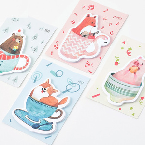 4 pcs Cute animal sticky note