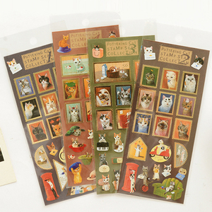 Lovely Cartoon Cat Stamp Sticker