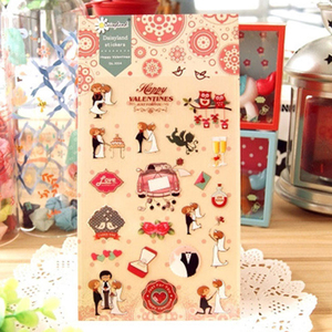2pcs Paper Sticker Love