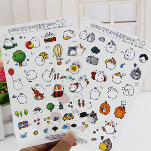 6 Sheets Cartoon Rabbit Paper Stickers