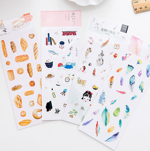 Feathers Bread Plant Travel Diy Diary Stickers
