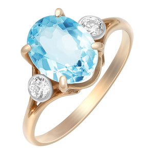 Золотое кольцо с большим топазом