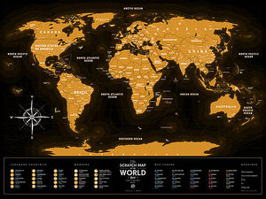 Скретч-карта мира Travel Map Black