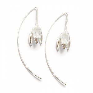 Wisteria Gems Серебристые серьги-подснежники