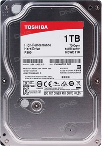 Жесткий диск TOSHIBA P300 HDWD110UZSVA, 1Тб, HDD, SATA III, 3.5"