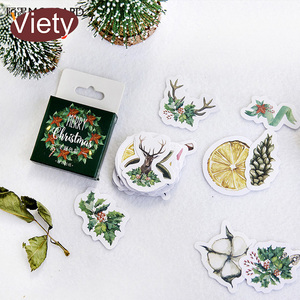 45 pcs/box Christmas paper stickers
