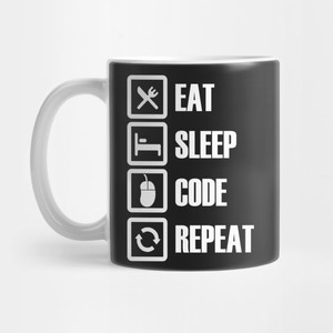 eat sleep code repeat mug
