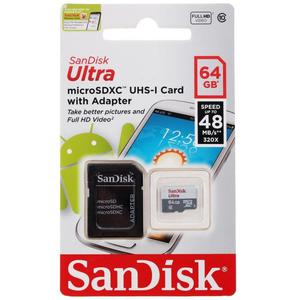 Карта памяти 64ГБ SanDisk "SDSQUNB-064G-GN3MA" microSDXC UHS-I Class10