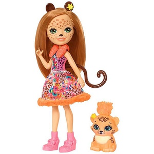 Кукла тигренок Mattel Enchantimals FJJ20 Кукла с любимой зверюшкой - Чериш Гепарди