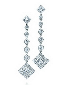 Tiffany diamond earrings princess cut